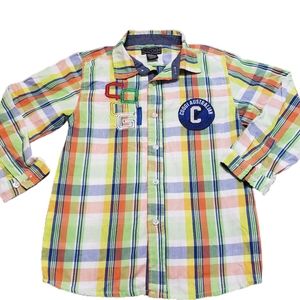 Coogi Australian Boys Multicolor Button-Down Shirt Sz 7
